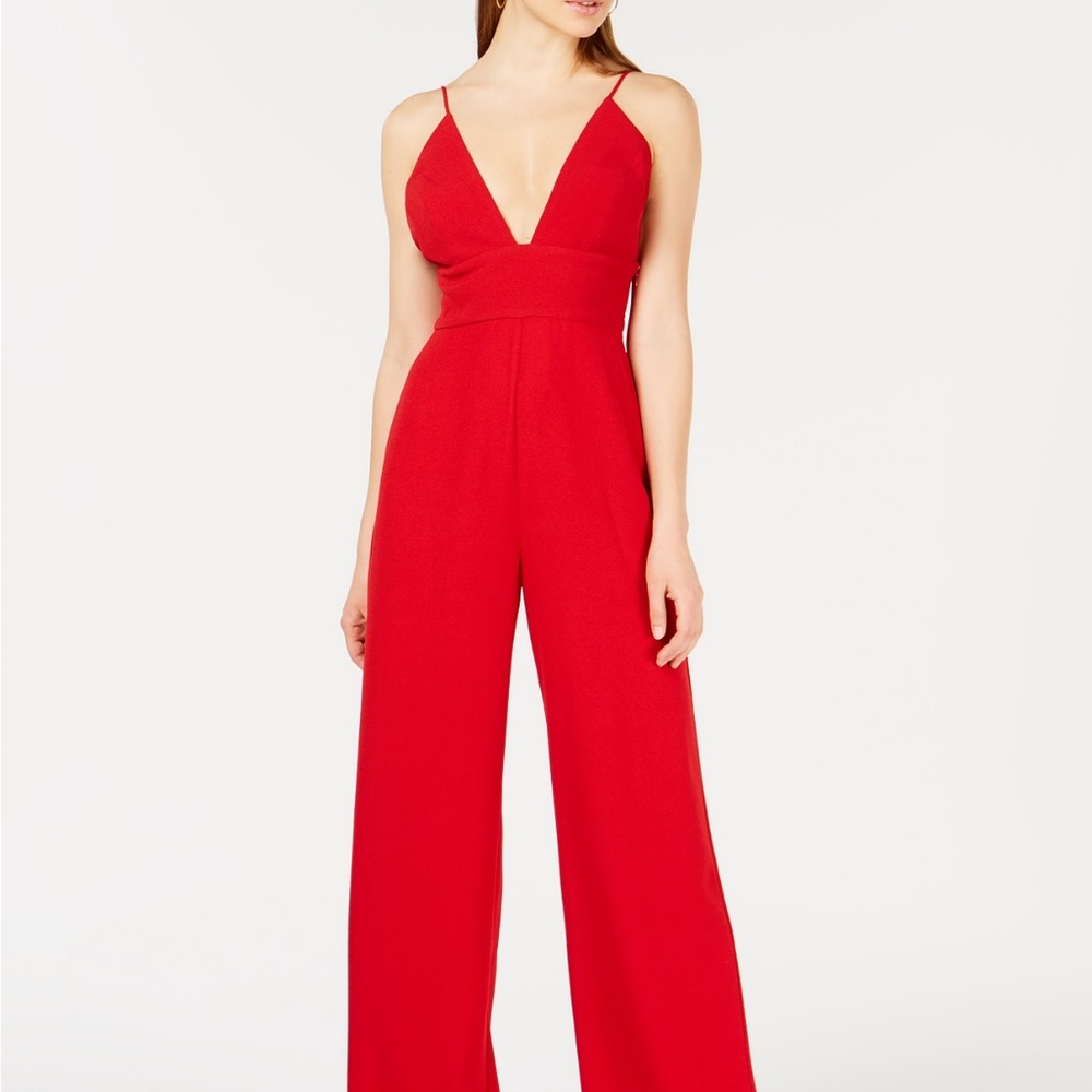 LEYDEN Deep-V Jumpsuit - Picture 1 of 4